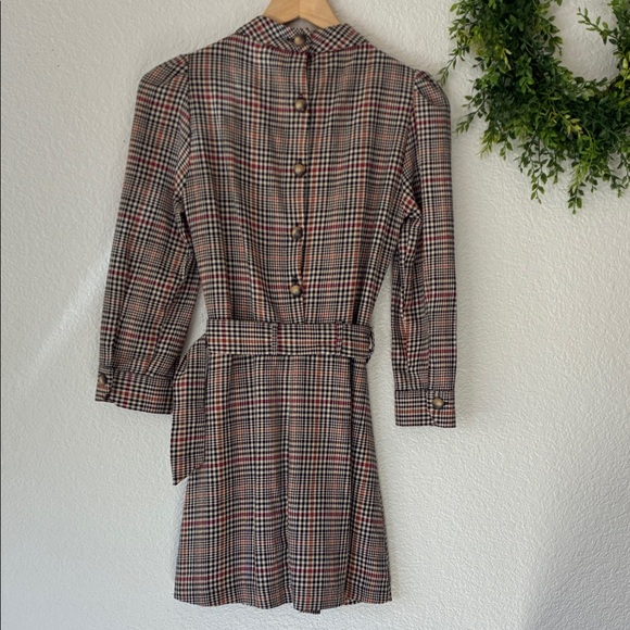 Zara TRF Collection Houndstooth Long Sleeve High Neck Dress XS - Picture 7 of 16